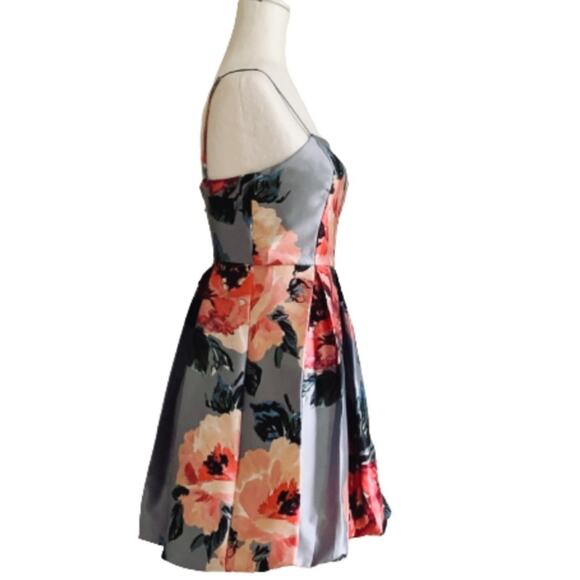 Crystal Doll Dress Gray Blue Pink Floral Spaghetti Strap Party Junior Size 3 NEW - Picture 10 of 14